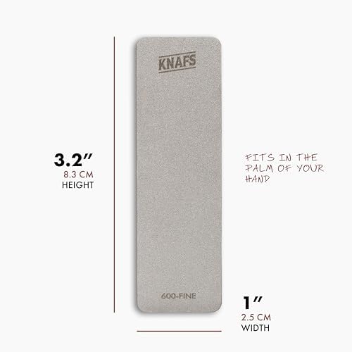 Knafs - Mini Pocket Knife Sharpener - Diamond Stone, Two-Sided Grit - 600 (Fine) and 400 (Medium)