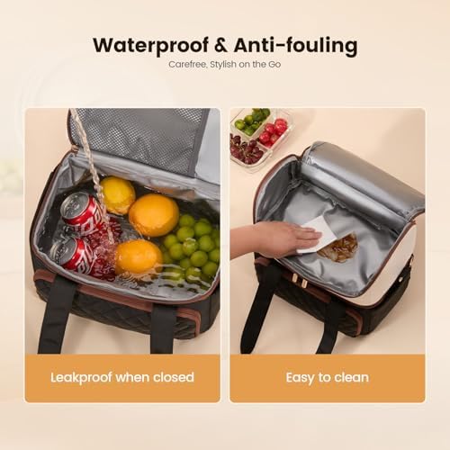 LOVEVOOK Insulated Lunch Box for Women,Large Double Deck Adult Lunch Bag