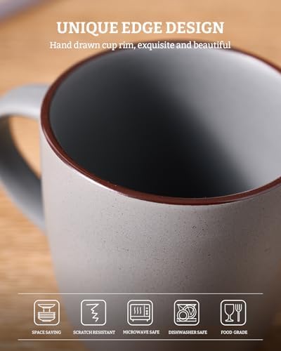 famiware Mercury Coffee Mugs 13 oz, Coffee Mugs Set of 4 with Handle