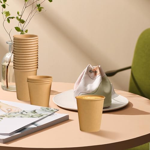 Clawsoff 1000 Pack 8 oz Paper Cups Brown Kraft Disposable Paper Coffee Cups