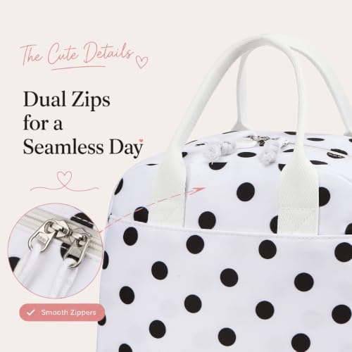 LOVELYWIND Lunch Box for Women, Polka Dot Lunch Bag, Insulated Lunch Tote