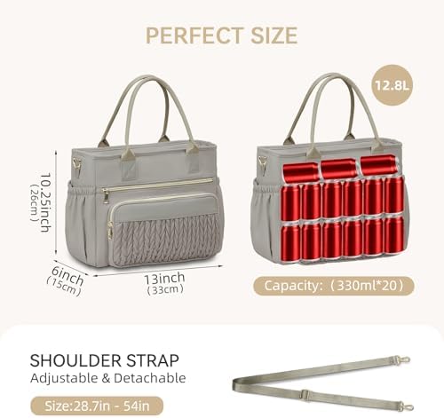 HSHRISH Lunch Box for Women Large Insulated Cooler Bag
