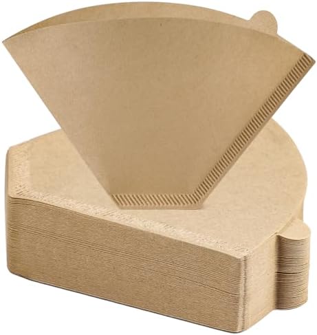 AOZITA #4 Cone Coffee Filters 8-12 Cup, 100 Count Unbleached Natural Coffee Paper Filters, No Blowout, Disposable Coffee Filter for Pour Over and Drip Coffee Maker