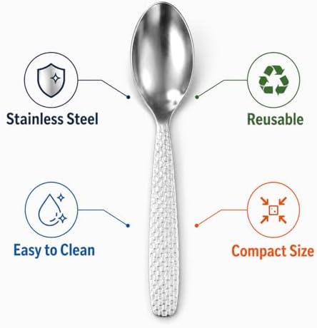 Stainless Steel TEA/COFFE AND Spice Box Spoons Set of 12 (Silver) (Small Tea spoon)