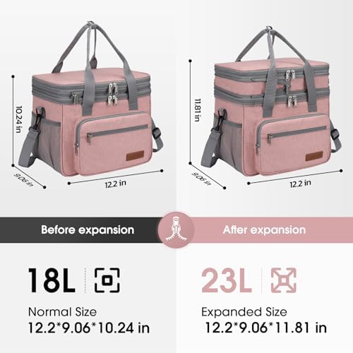 Maelstrom 23L Insulated Lunch Box, Expandable Double Deck Cooler Bag