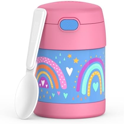 THERMOS FUNTAINER Kids Food Jar with Spoon, 10oz, Rainbow Dreams