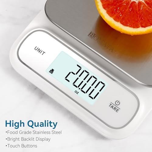 BOMATA Waterproof IPX6 Kitchen Scale with 0.1 g/0.01 oz High Precision