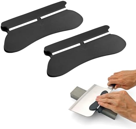 4-in-1 Knife Sharpening Angle Guide 2 Pack – Multifunctional Whetstone Tool with 12° 14° 18° 30° – Non-Slip Ceramic Protector for Kitchen Chef Hunting Knives