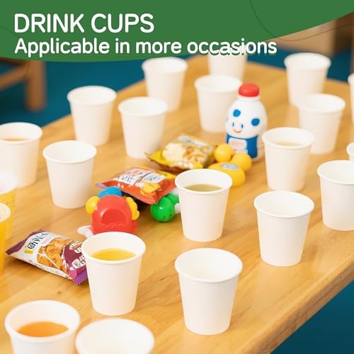 100 Pack 3 oz Paper Cups, Small Coffee Cups, Disposable Mini Bathroom Mouthwash Cups, Suitable for Party, Picnic, Travel, and Events