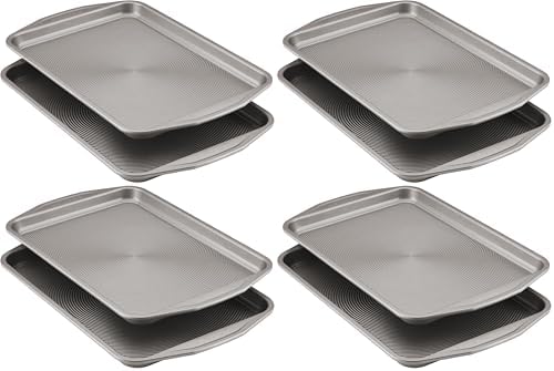 Circulon Nonstick Bakeware Set, Cookie Sheets for Baking Nonstick, 1-Piece, Gray (Pack of 8)