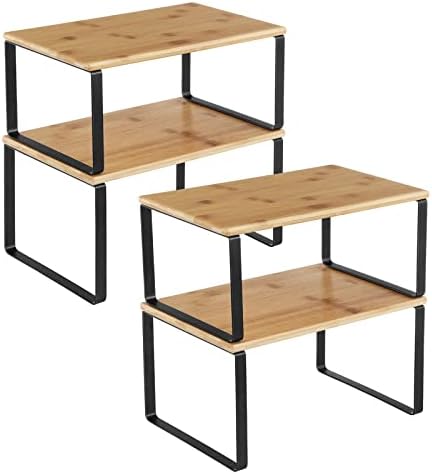 SONGMICS Cabinet Organizer Shelf, Set of 4 Spice Rack, Kitchen Storage