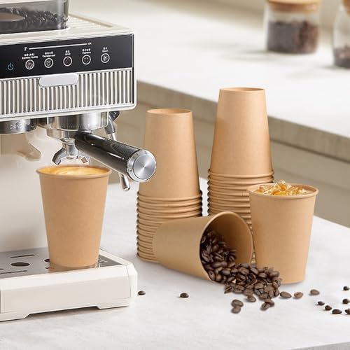 BYSNOW 300 Pack 12 oz Kraft Paper Cups, Disposable Coffee Hot Water Cups