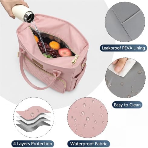 MIYCOO Insulated Lunch Bag Women, Large Tote Lunch Box for Work, 18L