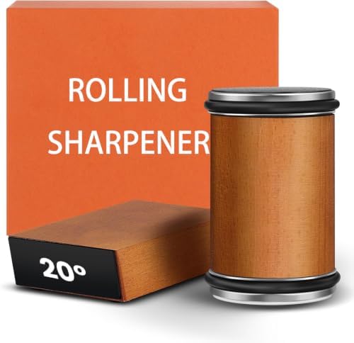 Rolling Knife Sharpener for Ultra Razor Sharp Edges Knife Sharpening Kit, Rolling Knife Sharpener Kit with Diamond and Stainless Steel Disc for Sharpening and Honing, 15°/20°