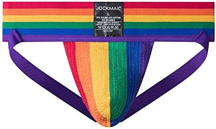 JOCKMAIL Mens Briefs Jockstrap Athletic Supporter Men Jockstrap Rainbow Men Sport Underwear Jockstrap for Gym Sport