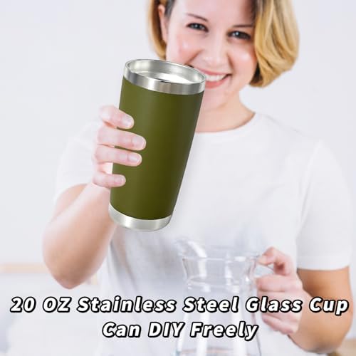 HAOLI 1 Pack 20oz Stainless Steel Tumbler with Lid/Army Green
