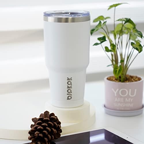 BJPKPK 30 oz Tumbler with Lid and Straw, Insulated Stainless Steel Cup