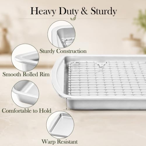 𝟑𝟎% 𝐨𝐟𝐟 Baking Sheet Set of 𝟒: Baking Pans with Cooling Racks