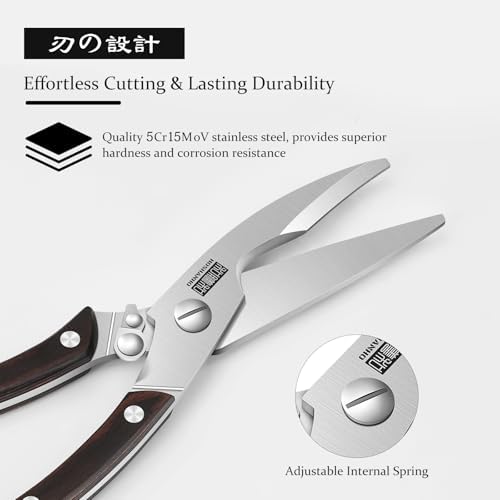 HOSHANHO Kitchen Scissors Heavy Duty, Sharp Kitchen Shears for Poultry