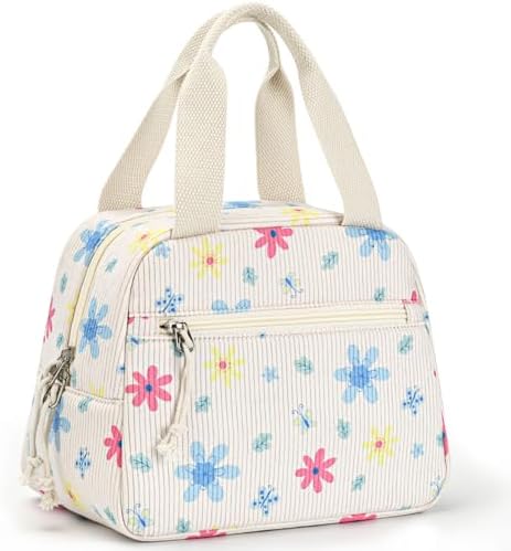 Lunch Bag for Women, Corduroy Small Insulated Lunch Box