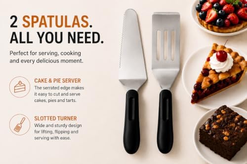 Small Metal Spatula Server Set of 2 - Baking Supplies Cake Pie Cutter