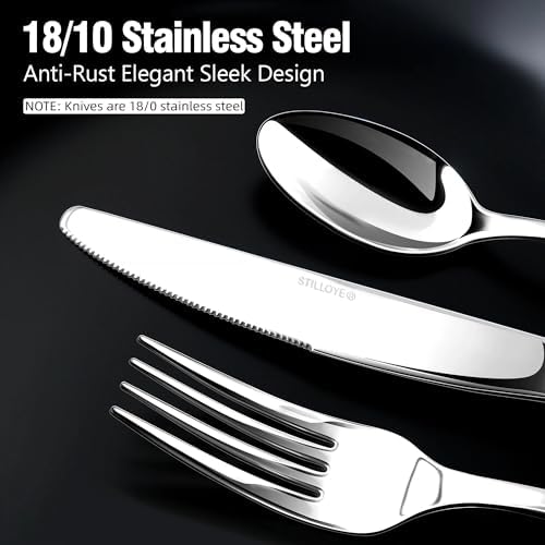 18/10 Silverware Set for 6, 30 Piece Stainless Steel Flatware Cutlery Set