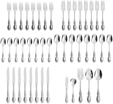 Oneida Louisiana 45-Piece 18/8 Silverware Set for 8, Flatware