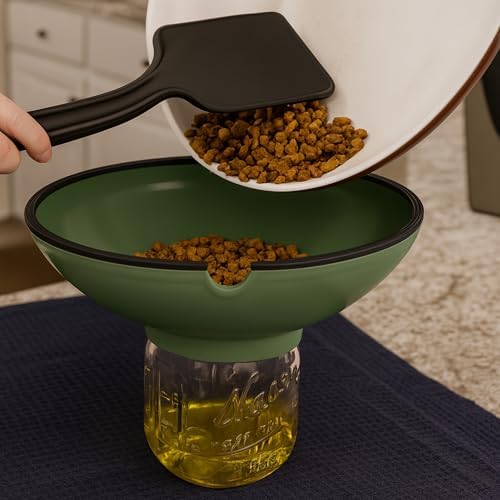 Ultimate Grease Drainer & Food Strainer (SAGE) Premium Heat-Resistant Colander for Bacon, Ground Beef, Pasta & Veggies; Fits Pans, Cans & Jars; Dishwasher Safe