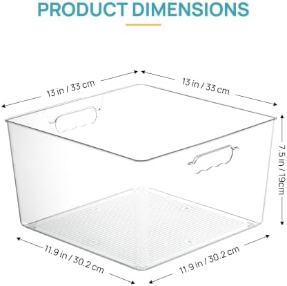 Vtopmart 6 Pack Extra Large Clear Storage Bins, 13x13 Cube Organizer