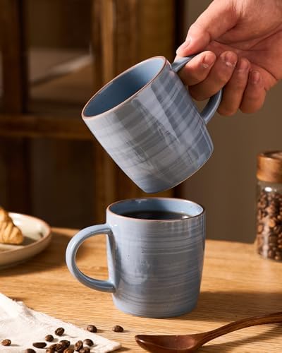 famiware Coffee Mugs Set of 8, Meteor 13 oz Ceramic Mug Cup Set with Handle