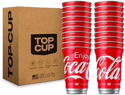 Top Cup Aluminum Party Cups, Enjoy Coca Cola, 20oz, 20 Count