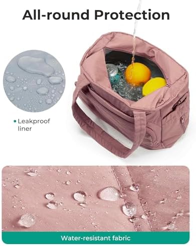 BAGSMART Lunch Bag Women Large Lunch Box Insulated Tote Bag with Multi-Pockets Quilted Puffy Tote for Work, Outdoors