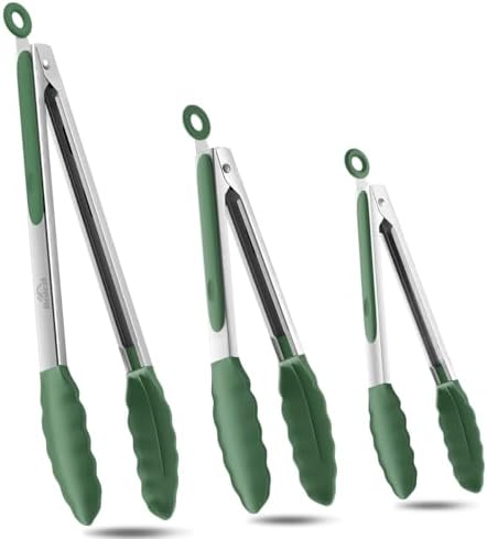 Good Grip Cooking Tongs with Silicone Tips, Set of 3-7" 9" and 12"