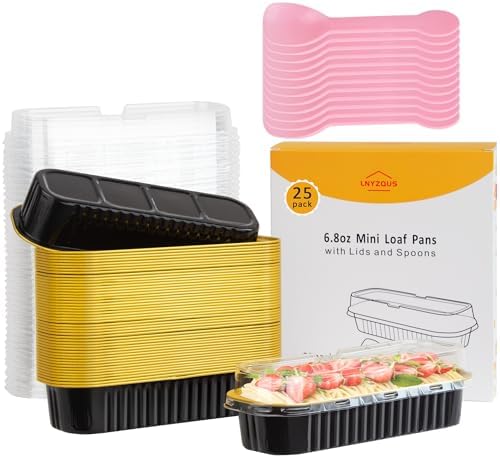 LNYZQUS Mini Loaf Pans with Lids, 6.8oz Cake Tins for Small Bake