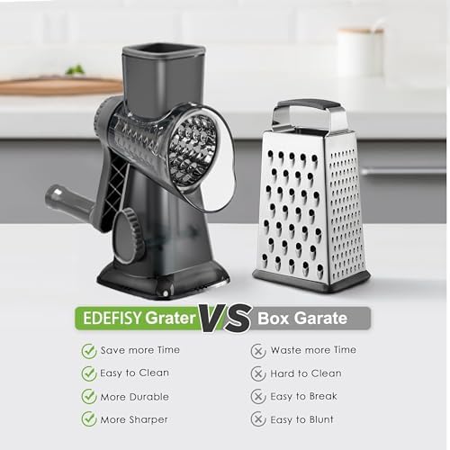 Cheese Grater Hand Crank Rotary Vegetables Shredder with Handle