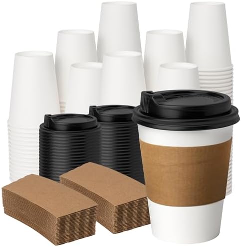 YEEHAW 12 oz Disposable Paper Coffee Cups, 100 Pack