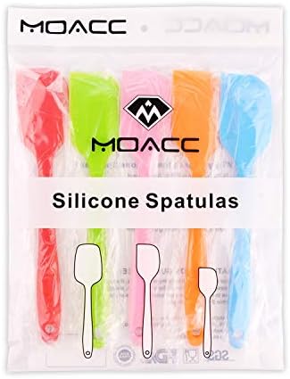 Silicone Spatulas, 8.5 inch Small Rubber Spatula Seamless One Piece Design Heat Resistant Non-Stick Flexible Scrapers Baking Mixing Tool (5 Pieces)