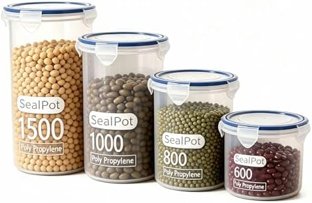 Food Storage Containers Set for 4 Pack, Freezer Containers with Airtight Lids - Microwave, Dishwasher & Freezer Safe - BPA-Free Containers for Fruits, Salads, Grains, Leftovers & More