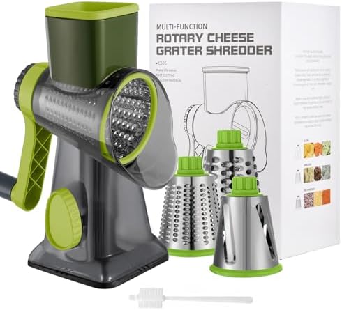 Cheese Grater Hand Crank Rotary Vegetables Shredder with Handle