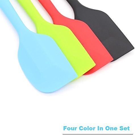 4-Piece Silicone Spatula Set with Stainless Steel Core, Small, Multicolor
