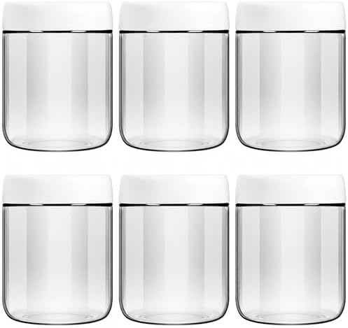 EONJOE 6-Pack 16oz Glass Jars with Lids for Food Storage Meal Prep Airtight