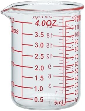 Ackers BORO3.3 4 oz/120 ml Glass Measuring Cup with V-Shaped Spout, 1 Count