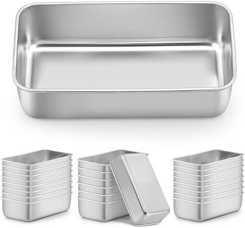 LIANYU Loaf Pans 24 PCS, 9x5 Inch Stainless Steel Bread Baking Pans