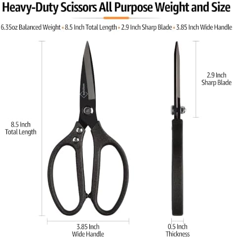 BoFuYuan Heavy Duty Scissors for Cutting Carpet Cardboard Leather Fabric