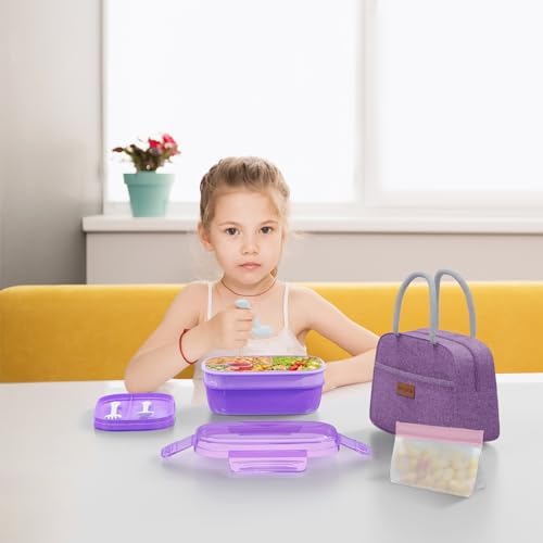 JBGOYON Leakproof Bento Box & Insulated Lunch Bag Set for School and Work