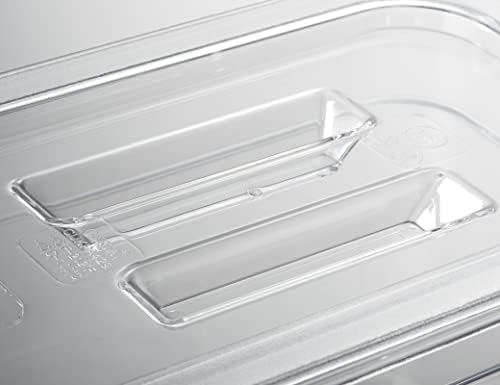 CURTA 6 Pack NSF Notched Food Pan Cover, 1/3 Size Clear Polycarbonate Lid with Handle for Commercial Food Pan, Dishwasher & Freezer Safe Plastic Clear