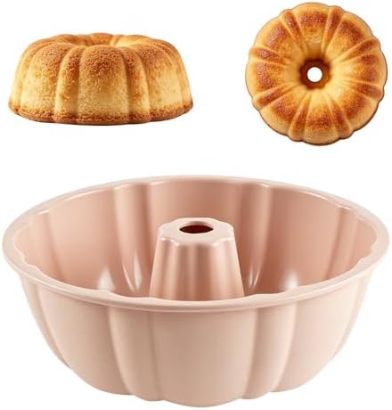 Non-Stick Rectangular Cake Pan - 10.5 Inch Baking Pan for Cakes, Brownies, and Bars - Durable Carbon Steel with Premium Coating (Pink, Round)