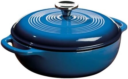 Lodge Essential Enamel Cast Iron Dutch Oven, 3 Quart, Caribbean Blue