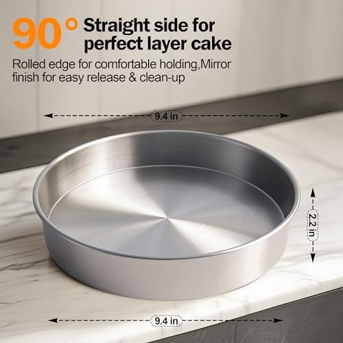 9 Inch Round Cake Pans Set of 2 with 100 Pieces Parchment Paper