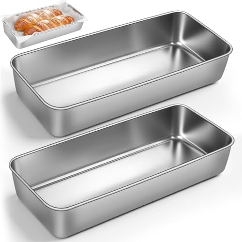 Large Loaf Pans, 12'' x 5'' Stainless Steel Loaf Pans for Baking